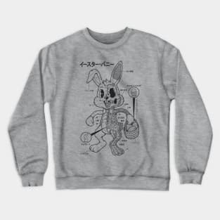 EASTER BUNNY ANATOMY - LINES Crewneck Sweatshirt